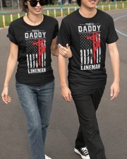 Proud Daddy of A Lineman Red Line American Flag Classic T-Shirt apparel-classic-tshirt-lifestyle-front-142
