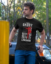 Proud Daddy of A Lineman Red Line American Flag Classic T-Shirt apparel-classic-tshirt-lifestyle-front-44