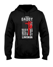 Proud Daddy of A Lineman Red Line American Flag Hooded Sweatshirt tile