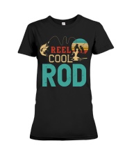 Retro Fishing Reel Cool Rod Premium Fit Ladies Tee tile