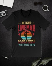 Funny Retired Lineman For Dad Grandpa Classic T-Shirt lifestyle-mens-crewneck-front-16
