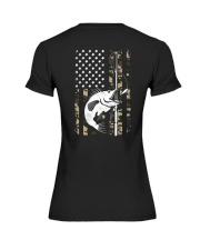 Fishing American USA Flag Camouflage Musky Camo Premium Fit Ladies Tee tile