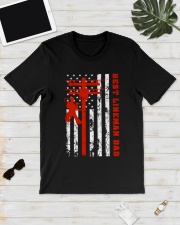 Best Lineman Dad American Flag Classic T-Shirt lifestyle-mens-crewneck-front-17