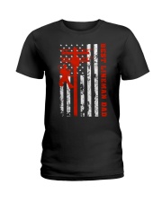 Best Lineman Dad American Flag Ladies T-Shirt tile