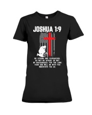 Thin Red Line Firefighter Christian Bible Verse Premium Fit Ladies Tee tile