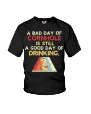 Funny bad day of cornhole Is good day of drinking Youth T-Shirt tile