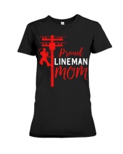 Proud Lineman Mom Electric Cable Premium Fit Ladies Tee tile