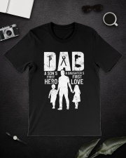 Lineman Dad Daughter's Love Son's Hero Classic T-Shirt lifestyle-mens-crewneck-front-16