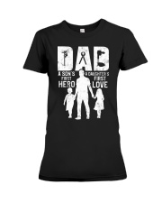 Lineman Dad Daughter's Love Son's Hero Premium Fit Ladies Tee tile