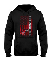 Cornhole Board Game USA American flag Hooded Sweatshirt tile