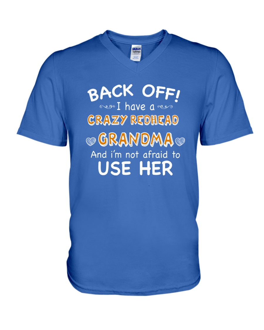 CRAZY REDHEAD GRANDMA T-SHIRT TANK TOP HOODIE HAT V-Neck T-Shirt