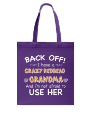 CRAZY REDHEAD GRANDMA T-SHIRT TANK TOP HOODIE HAT Tote Bag front
