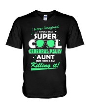 SUPER COOL CEREBRAL PALSY AUNT V-Neck T-Shirt thumbnail