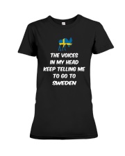SWEDISH VOICE TELLING ME Premium Fit Ladies Tee thumbnail