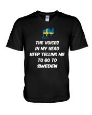 SWEDISH VOICE TELLING ME V-Neck T-Shirt thumbnail