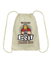 LEIF LANDED FIRST NORWEGIAN VIKING FUNNY Drawstring Bag tile