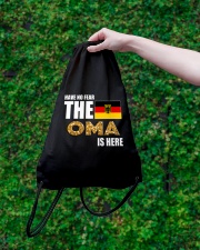 HAVE NO FEAR THE OMA IS HERE Drawstring Bag lifestyle-drawstringbag-front-3