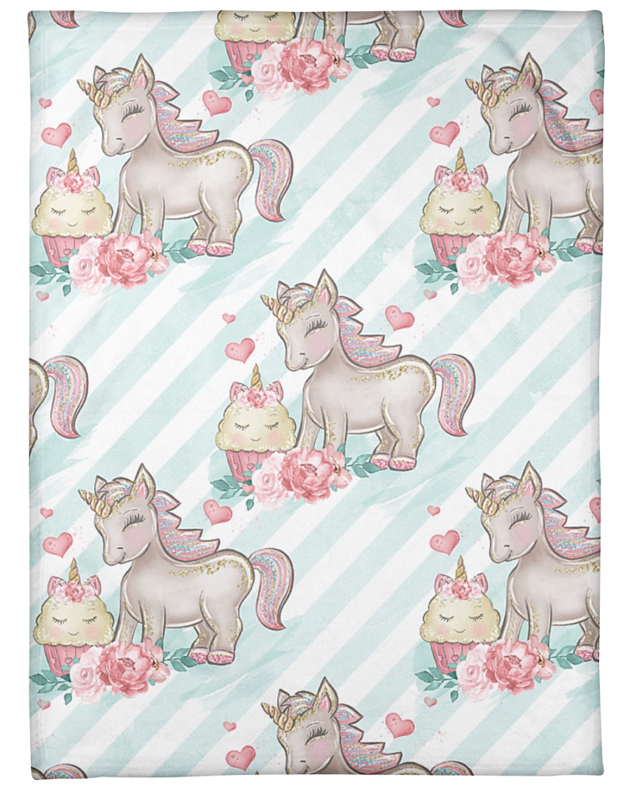Cute Unicorn Large Fleece Blanket - 60" x 80"