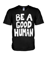 nomad-be-a-good-human V-Neck T-Shirt tile