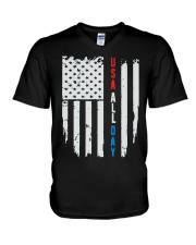 independence day V-Neck T-Shirt tile