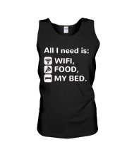 All-I-Need-Is-Wifi-Food-My-Bed-Funny Unisex Tank thumbnail