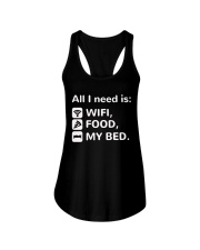 All-I-Need-Is-Wifi-Food-My-Bed-Funny Ladies Flowy Tank thumbnail