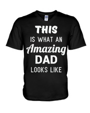 This is What An Amazing Dad Looks Like V-Neck T-Shirt tile