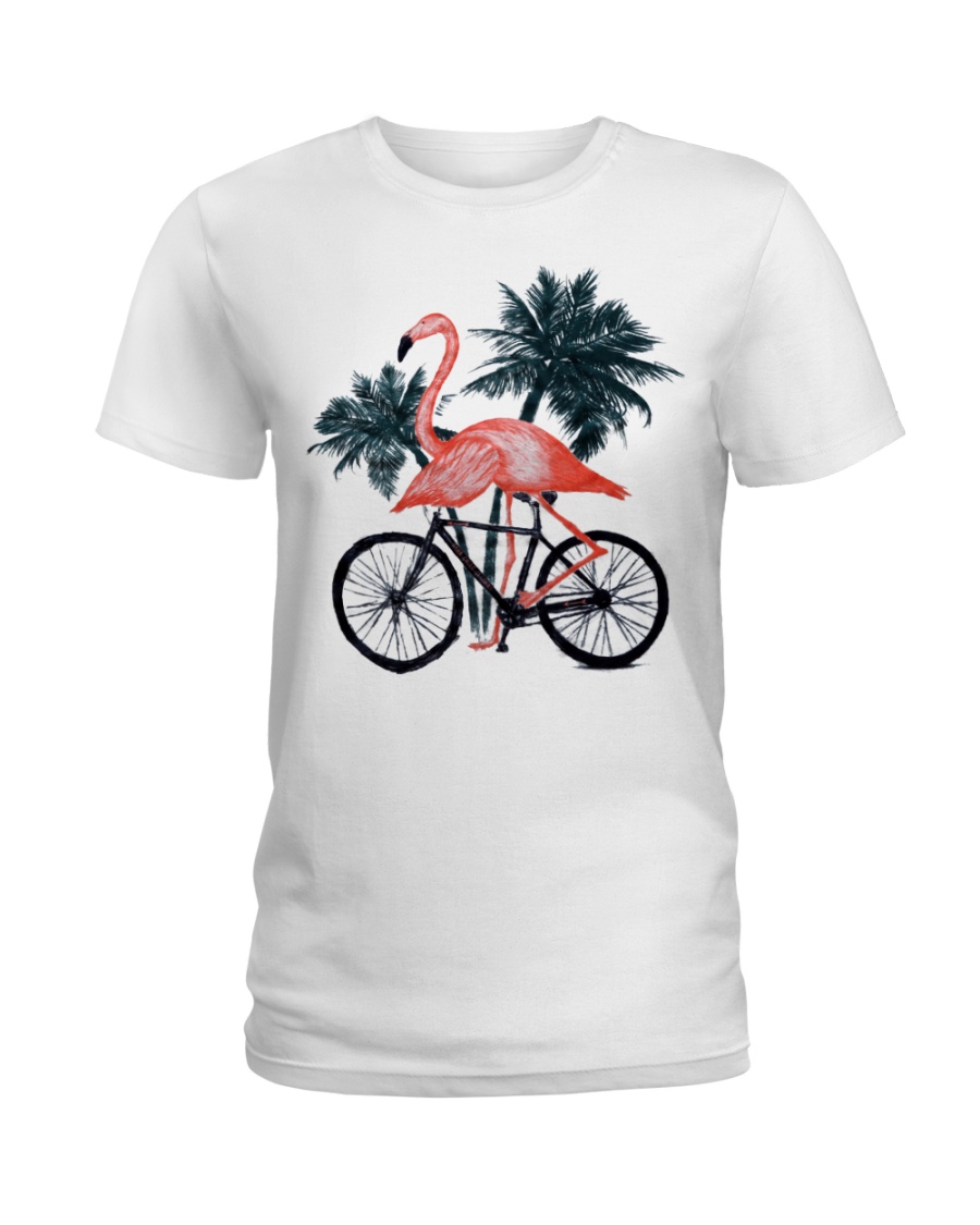 Flamingo bicycle Ladies T-Shirt