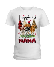Happiness is being a nana cow christmas Ladies T-Shirt tile