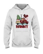 I love being a Nanny truck red xmas Hooded Sweatshirt tile