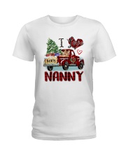 I love being a Nanny truck red xmas Ladies T-Shirt tile