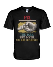 Pa the man the myth the bad influence 66 V-Neck T-Shirt tile