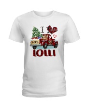 I love being a Lolli truck red xmas Ladies T-Shirt tile