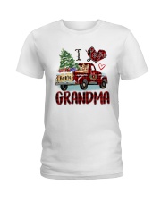 I love being a grandma truck red xmas Ladies T-Shirt tile