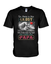 So there is this lilboy who kinda papa new 66 V-Neck T-Shirt tile