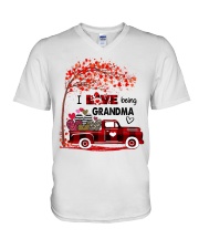 I love being grandma gift V-Neck T-Shirt tile