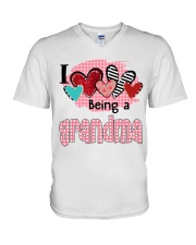 I love being a grandma rv3 V-Neck T-Shirt tile