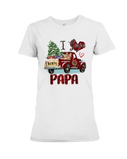 I love being a Papa truck red xmas Premium Fit Ladies Tee tile