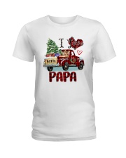 I love being a Papa truck red xmas Ladies T-Shirt tile