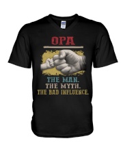 Opa the man the myth the bad influence 66 V-Neck T-Shirt tile