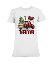 I love being a Yaya truck red xmas Premium Fit Ladies Tee tile