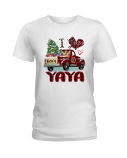 I love being a Yaya truck red xmas Ladies T-Shirt tile