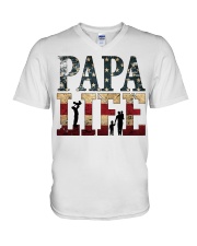 Papa Life Flag V-Neck T-Shirt tile