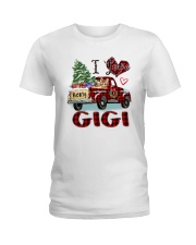 I love being a gigi truck red xmas Ladies T-Shirt tile