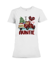 I love being a Auntie truck red xmas Premium Fit Ladies Tee tile