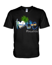 Love beach life summer trend V-Neck T-Shirt tile