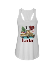 I love being a lala truck leopard xmas Ladies Flowy Tank tile