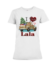 I love being a lala truck leopard xmas Premium Fit Ladies Tee tile