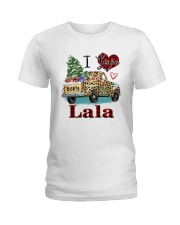 I love being a lala truck leopard xmas Ladies T-Shirt tile