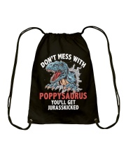 Don't mess with poppy saurus Drawstring Bag tile